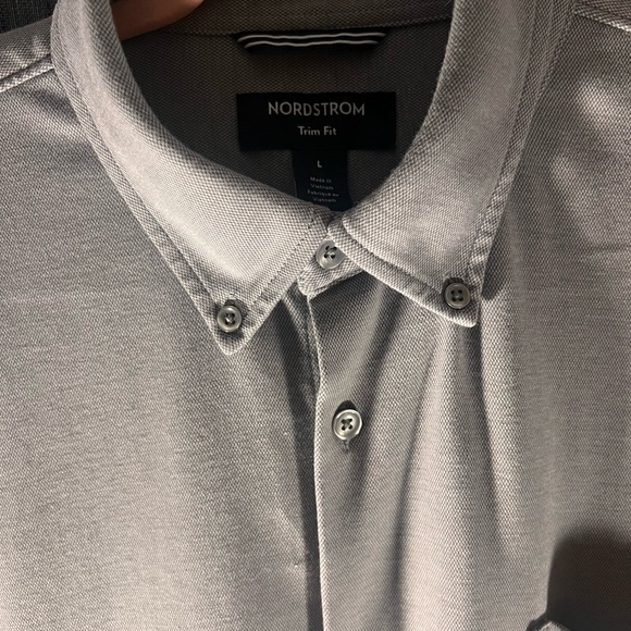 Nordstrom Men's Charcoal Button Down Shirt - Picture 4 of 6